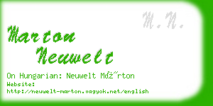 marton neuwelt business card